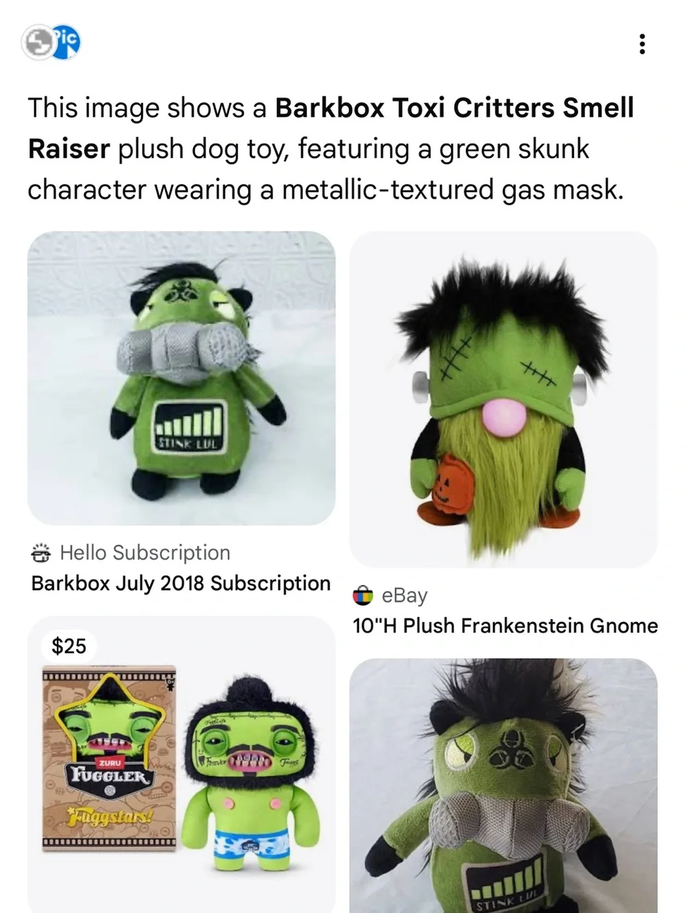 BarkBox Plush Dog Toy Lot Walter Dragon, Mora Mouse Lemur & Smell Raiser Skunk
